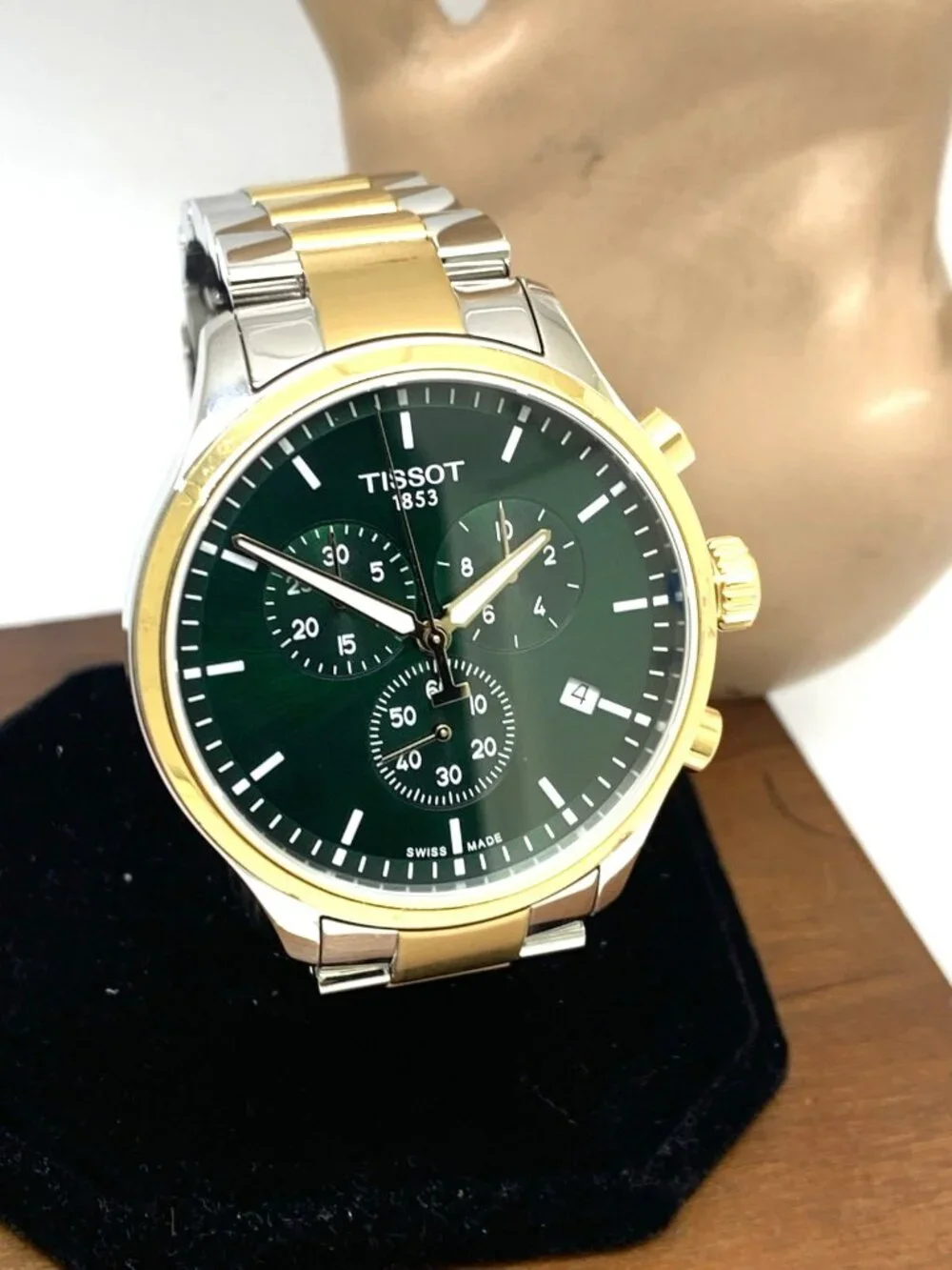 Tissot Men’s Watch Swiss Quartz Chronograph Green Dial Two Tone T1166172209100